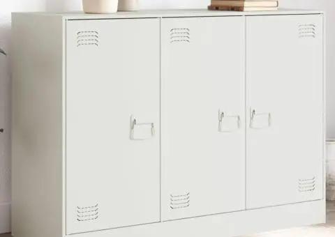 Servantă, alb, 99x39x73 cm, oțel - 1/5