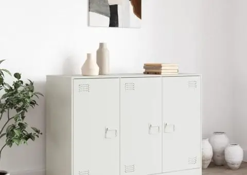 Servantă, alb, 99x39x73 cm, oțel - 3/5