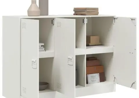 Servantă, alb, 99x39x73 cm, oțel - 5/5