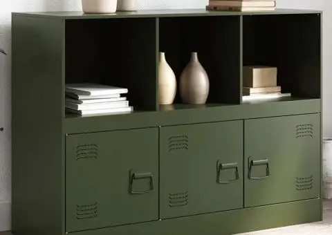 Bufeta verde măslină 99x39x73 cm oțel - 1/5