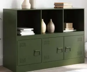 vidaXL Bufeta verde măslină 99x39x73 cm oțel
