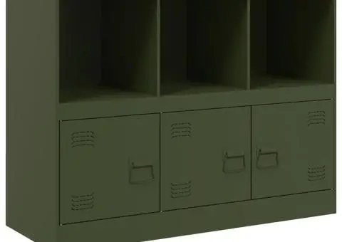 Bufeta verde măslină 99x39x73 cm oțel - 2/5