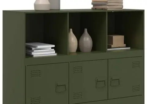 Bufeta verde măslină 99x39x73 cm oțel - 4/5