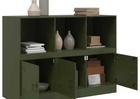 Bufeta verde măslină 99x39x73 cm oțel - 5/5