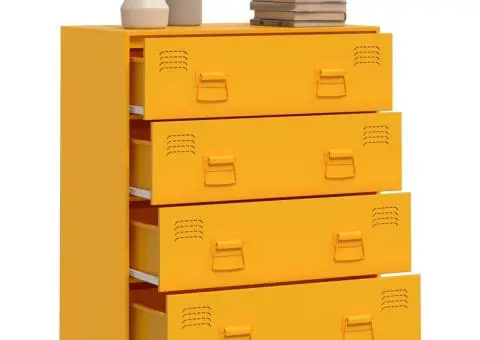 Noptieră, galben muștar, 67x39x83 cm oțel - 5/5