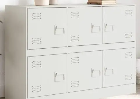 Servantă, alb, 99x39x73 cm, oțel - 1/5