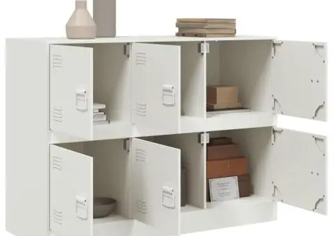 Servantă, alb, 99x39x73 cm, oțel - 5/5