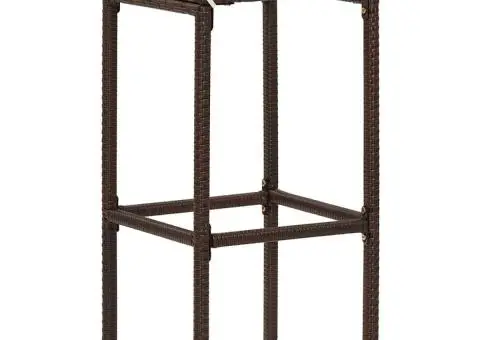 Set bar de grădină, 5 piese, maro, lemn masiv acacia/ poliratan - 4/5