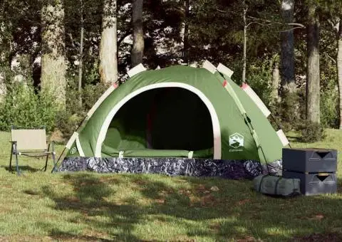 Cort de camping pentru 4 persoane, setare rapidă, verde - 3/5