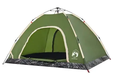 Cort de camping pentru 4 persoane, setare rapidă, verde - 4/5