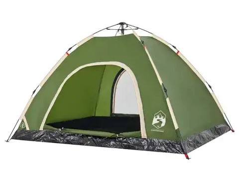 Cort de camping pentru 4 persoane, setare rapidă, verde - 5/5