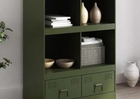 Dulap înalt verde măslină 67x39x95 cm oțel - 1/5