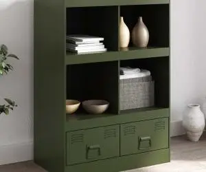 vidaXL Dulap înalt verde măslină 67x39x95 cm oțel