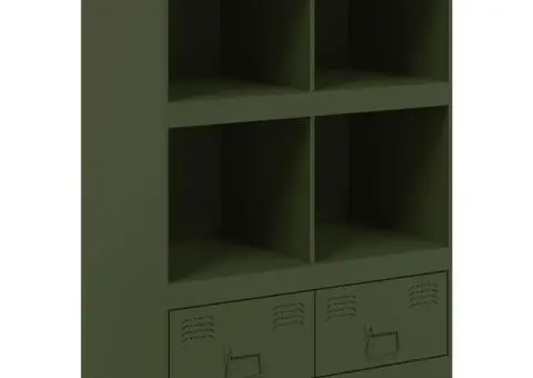 Dulap înalt verde măslină 67x39x95 cm oțel - 2/5