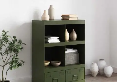 Dulap înalt verde măslină 67x39x95 cm oțel - 3/5