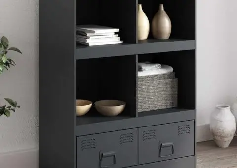 Dulap înalt, antracit, 67x39x95 cm, oțel - 1/5