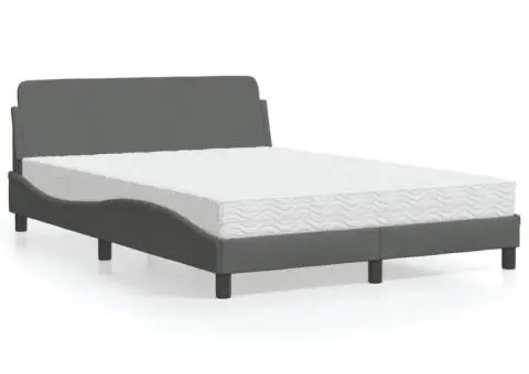 Pat cu saltea, gri închis, 120x200 cm, textil - 1/5
