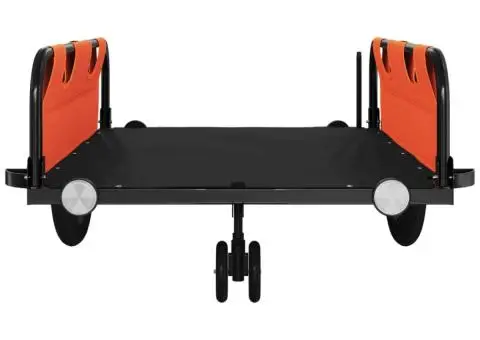 Remorcă bicicletă, portocaliu și negru, țesătură oxford și fier - 5/5