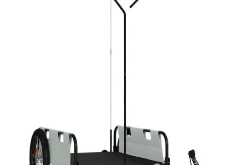 Remorcă biciclete, gri și negru, țesătură oxford și fier - 2/5