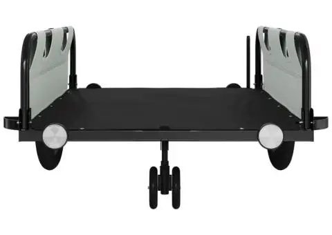 Remorcă biciclete, gri și negru, țesătură oxford și fier - 5/5