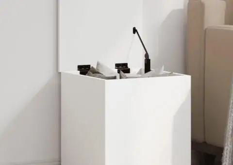 Cutie de depozitare, alb, 40x42x46 cm, lemn prelucrat - 1/5