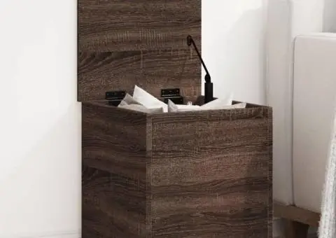 Cutie de depozitare, stejar maro, 40x42x46 cm, lemn prelucrat - 1/5