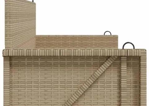 Bancă de balansoar, bej, 119x56x48 cm, poliratan - 5/5