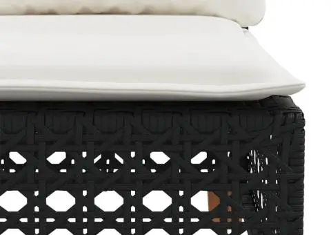 Set canapele de grădină cu perne, 7 piese, negru, poliratan - 3/5