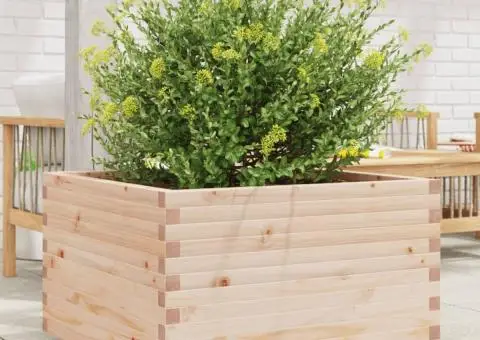 Jardinieră de grădină, 80x80x49,5 cm, lemn masiv de pin - 1/5