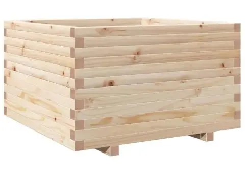 Jardinieră de grădină, 80x80x49,5 cm, lemn masiv de pin - 2/5