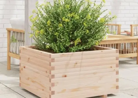 Jardinieră de grădină, 80x80x49,5 cm, lemn masiv de pin - 3/5