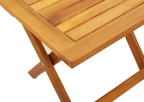 Șezlong cu masă, albastru închis, lemn masiv acacia și țesătură - 5/5