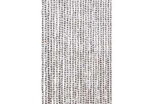 Perdea pentru insecte, gri taupe și alb, 118x220 cm, chenille - 2/5