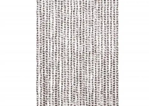 Perdea pentru insecte, gri taupe și alb, 118x220 cm, chenille - 3/5