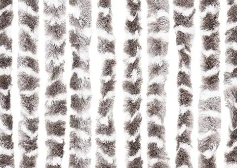 Perdea pentru insecte, gri taupe și alb, 118x220 cm, chenille - 5/5