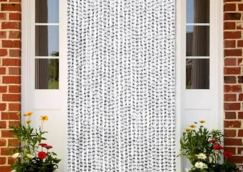 Perdea de insecte gri deschis & gri închis 118x220 cm chenille - 1/5