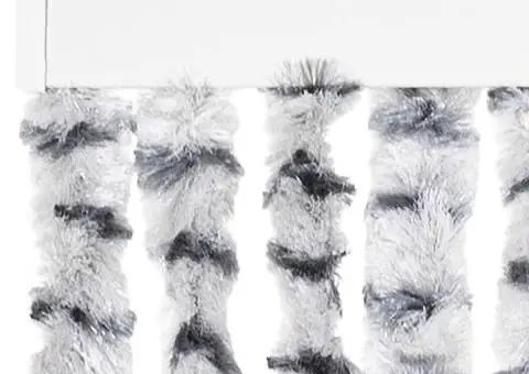 Perdea de insecte gri deschis & gri închis 118x220 cm chenille - 4/5