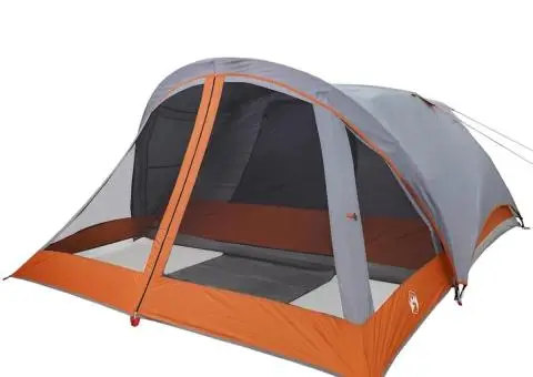 Cabină cort de camping 4 persoane gri și portocaliu impermeabil - 5/5