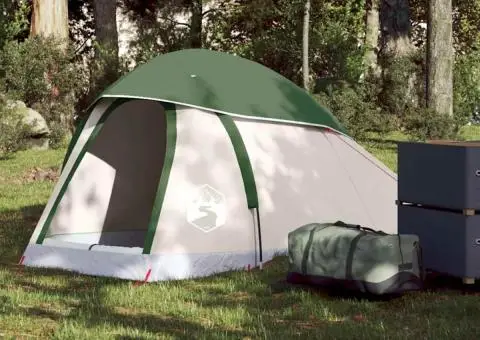 Cort de camping cupolă pentru 1 persoană, verde, impermeabil - 1/5