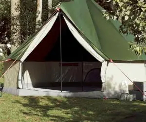 vidaXL Cort de familie Tipi pentru 10 persoane, verde, impermeabil