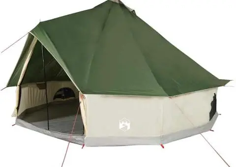 Cort de familie Tipi pentru 10 persoane, verde, impermeabil - 2/5