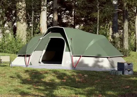 Cort de camping cupolă pentru 9 persoane, verde, impermeabil - 3/5