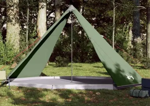 Cort de familie Tipi pentru 8 persoane, verde, impermeabil - 1/5