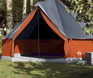 vidaXL Cort de familie Tipi pentru 10 persoane gri impermeabil