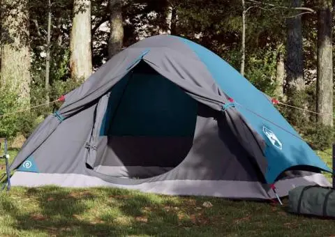 Cort de camping cupolă pentru 2 persoane, albastru, impermeabil - 1/5