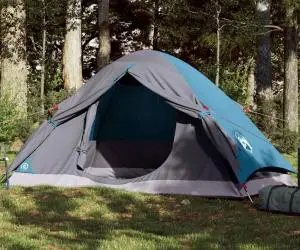 vidaXL Cort de camping cupolă pentru 2 persoane, albastru, impermeabil