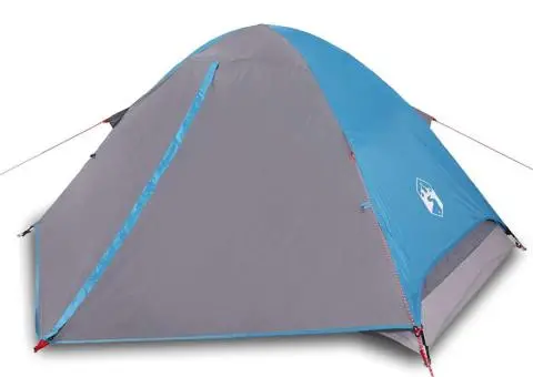 Cort de camping cupolă pentru 2 persoane, albastru, impermeabil - 4/5