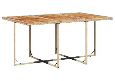 Set mobilier de grădină cu perne, 11 piese, bej, poliratan - 3/5