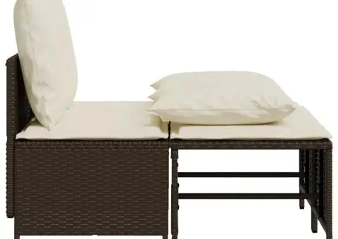 Set canapele de grădină, 4 piese, cu perne, maro poliratan maro - 4/5