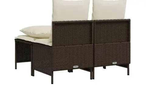 Set canapele de grădină, 4 piese, cu perne, maro poliratan maro - 5/5